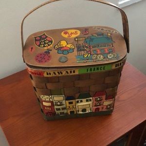 Caro Nan Wood Basket purse vintage 1960s